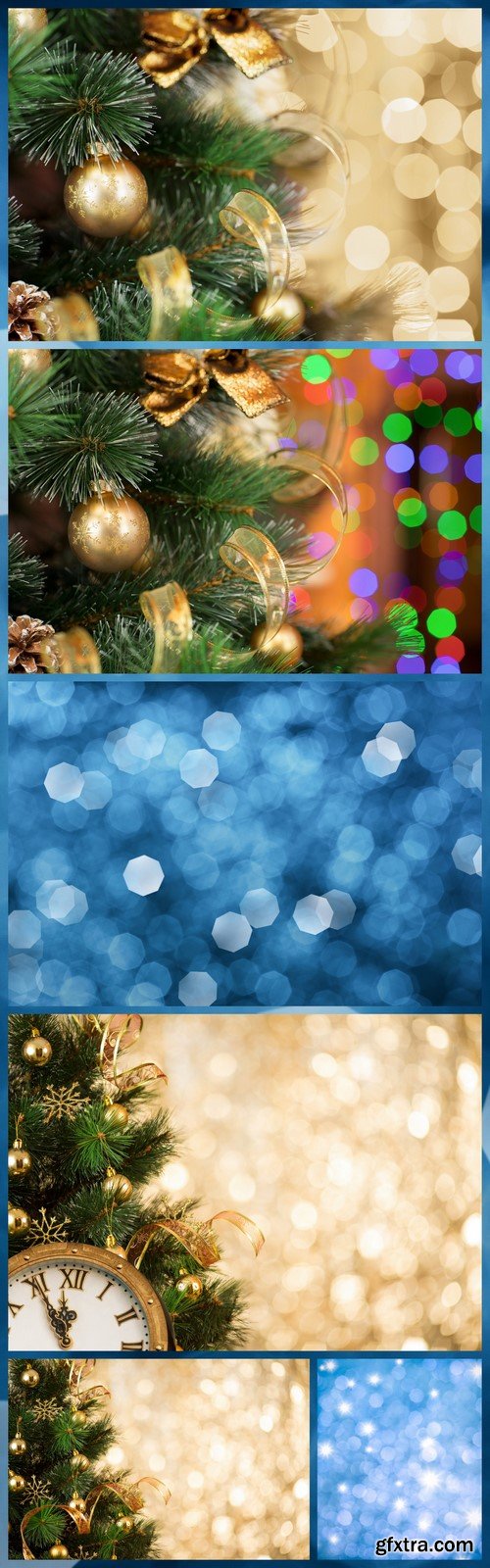 Christmas tree background with gold blurred light 6X JPEG