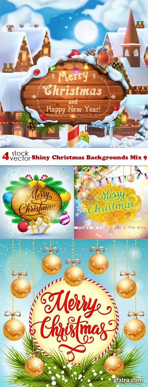 Vectors - Shiny Christmas Backgrounds Mix 9