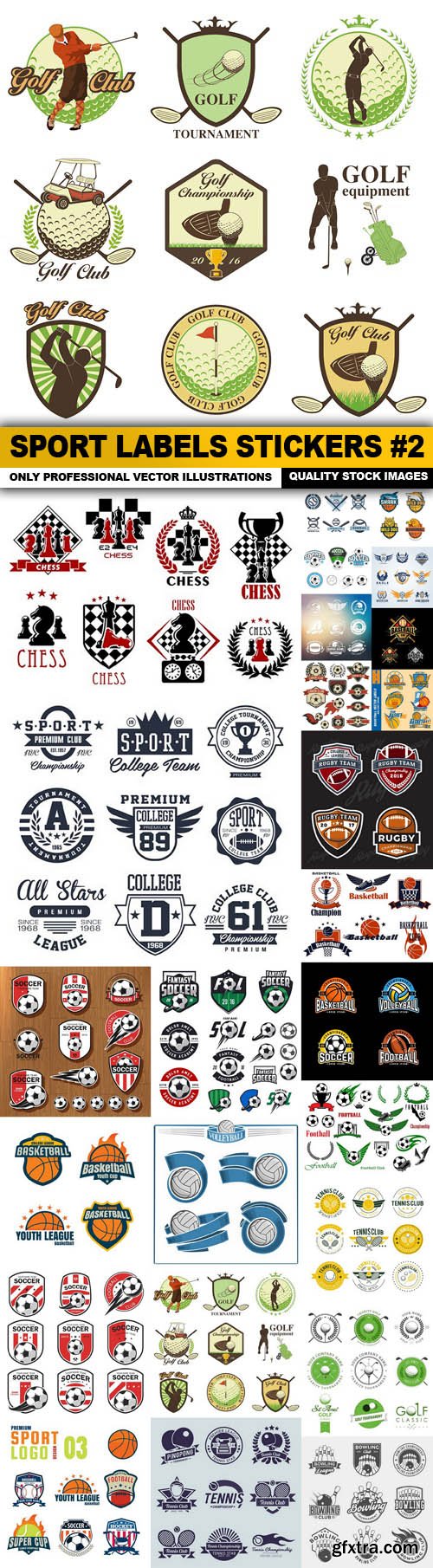 Sport Labels Stickers #2 - 25 Vector