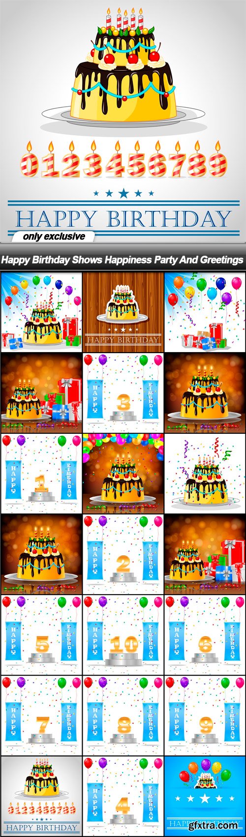 Happy Birthday Shows Happiness Party And Greetings - 21 EPS