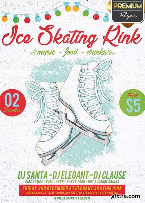 Ice Skating Rink V2 Flyer PSD Template + Facebook Cover