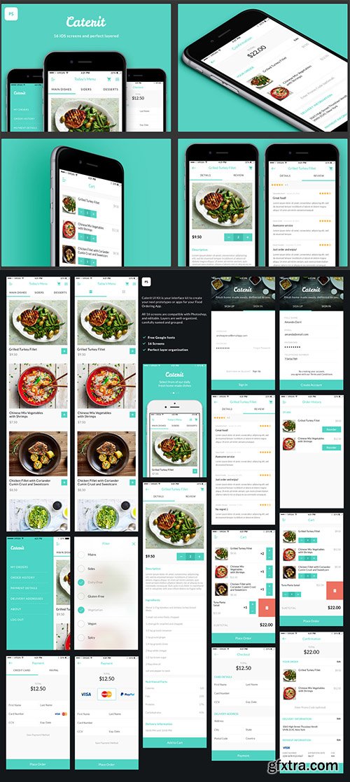 Caterit UI Kit - Food catering & delivery app UI