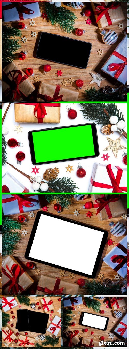 Christmas background gift and decoration 5X JPEG