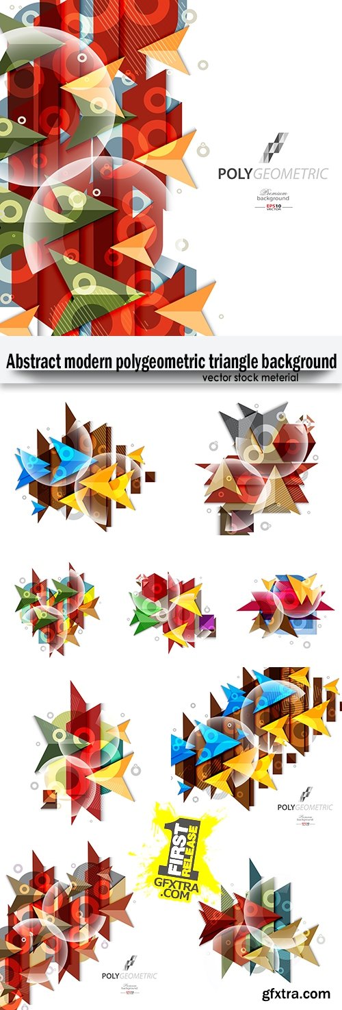 Abstract modern polygeometric triangle background