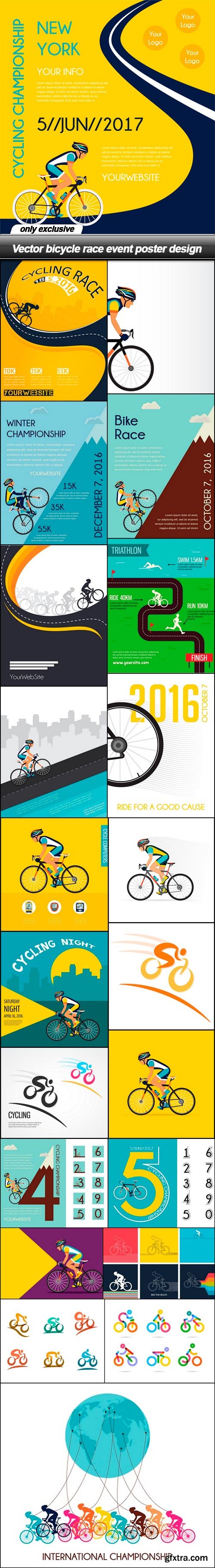 Vector bicycle race event poster design - 22 EPS