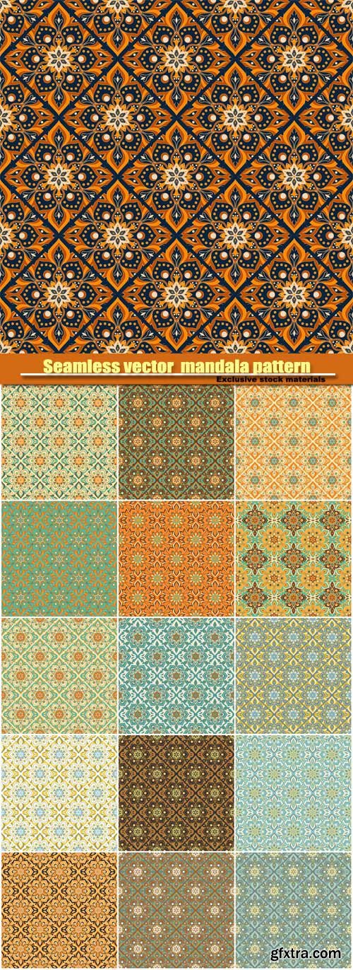 Seamless vector hand drawn mandala pattern