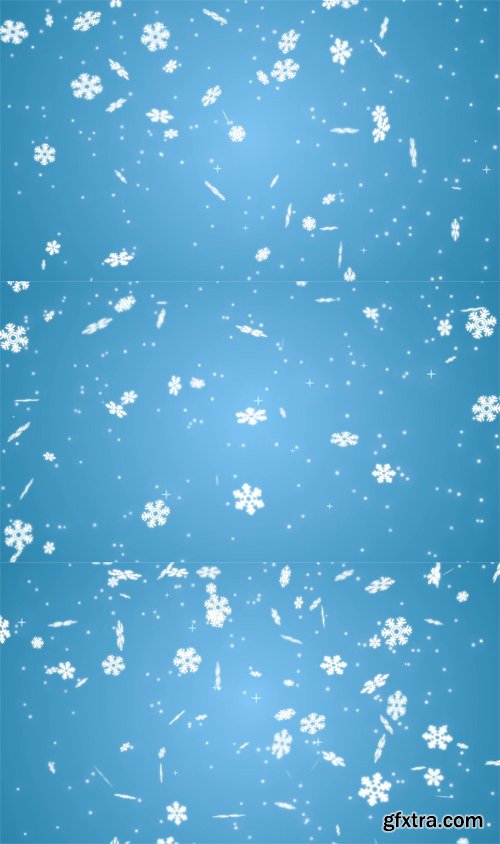 Footage Falling snowflakes on the light blue background