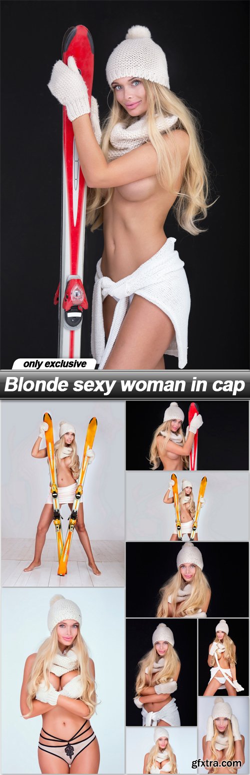 Blonde sexy woman in cap - 10 UHQ JPEG