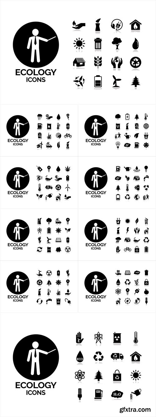 Vector Set - Black Ecology Icons