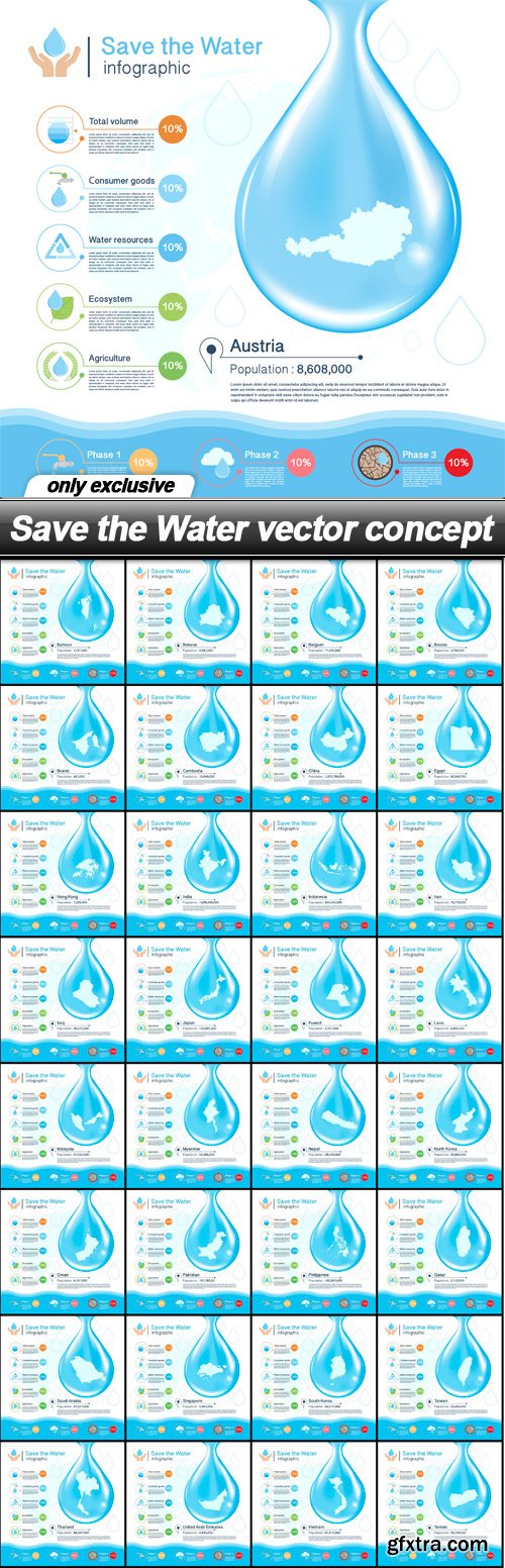 Save the Water vector concept - 33 EPS