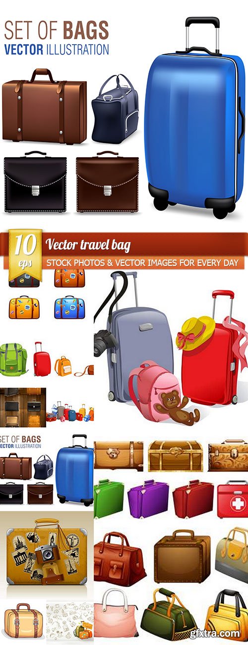 Vector travel bag, 10 x EPS