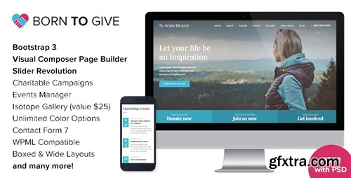 ThemeForest - Born To Give v1.7.1 - Charity Crowdfunding Responsive WordPress Theme - 15709244