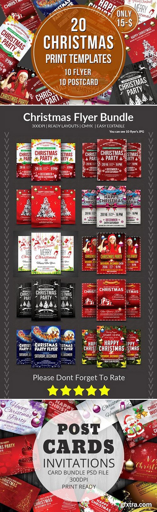 CM - Christmas Flyer & Postcard Bundle 972729