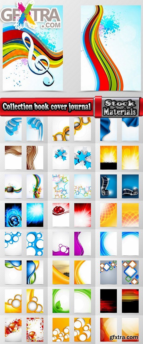 Collection book cover journal notebook flyer card business card banner vector image 32-25 EPS