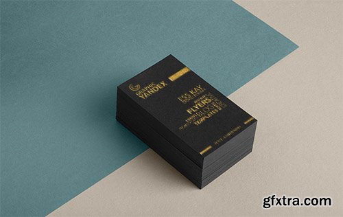 PSD Mock-Up - Golden Foil Texture Business Card