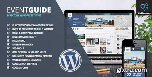 ThemeForest - Event Guide v1.49 - Ultimate Directory Listing WordPress Theme for Events, Concerts, Gigs, Museums or Galleries - 17141028