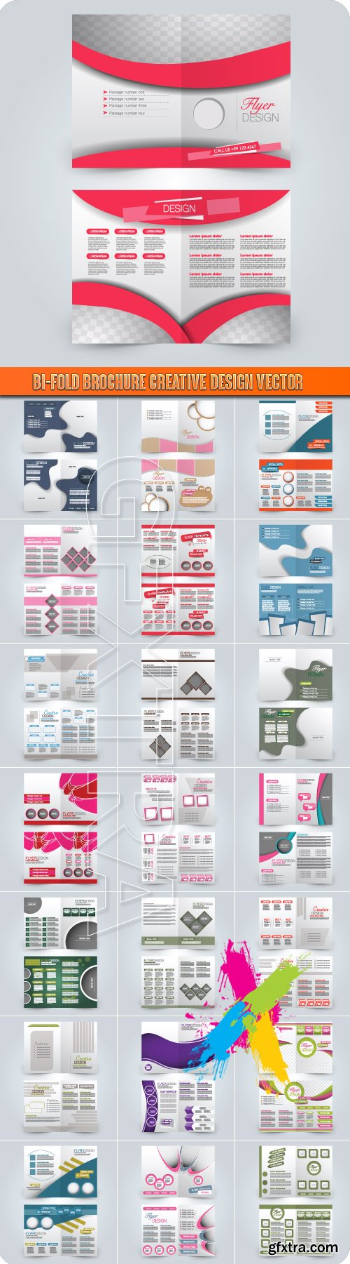 Bi-fold brochure creative design vector