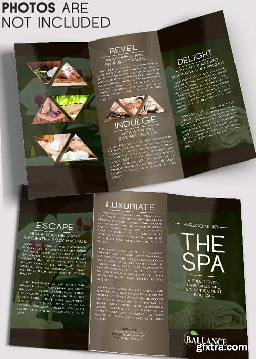 Spa Salon V1 Tri-Fold Brochure PSD Template