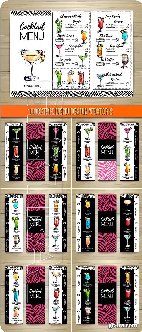 Cocktail menu design vector 2