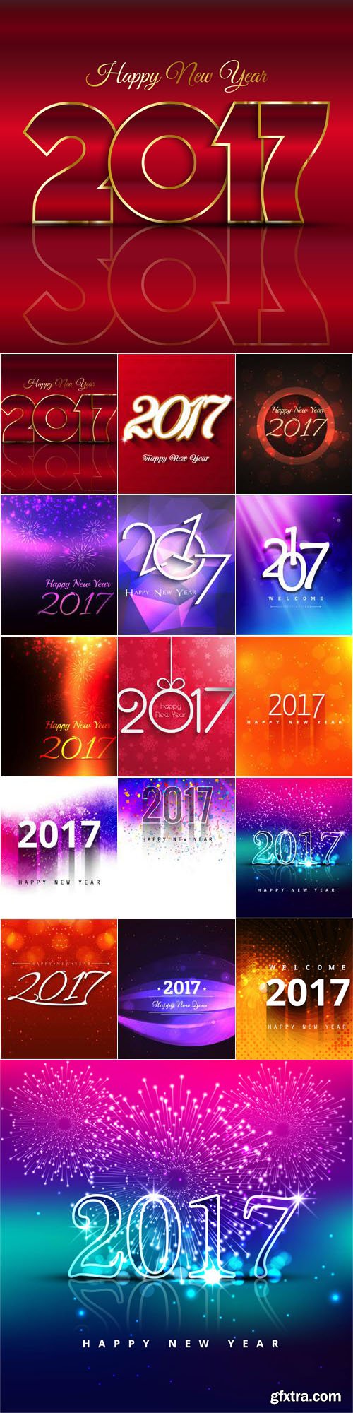 New Year 2017 Vector Backgrounds Vol.4