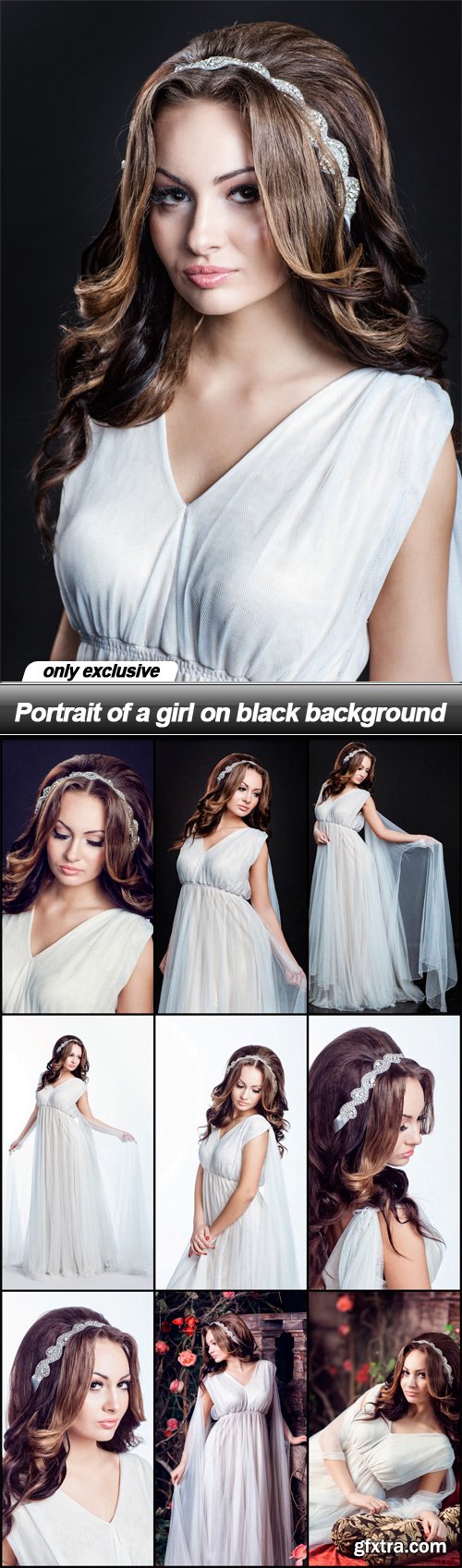 Portrait of a girl on black background - 10 UHQ JPEG