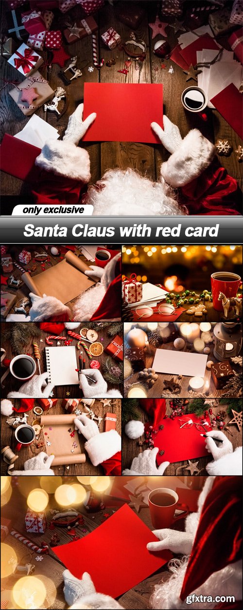 Santa Claus with red card - 8 UHQ JPEG