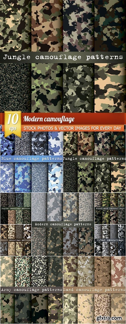 Modern camouflage, 10 x EPS