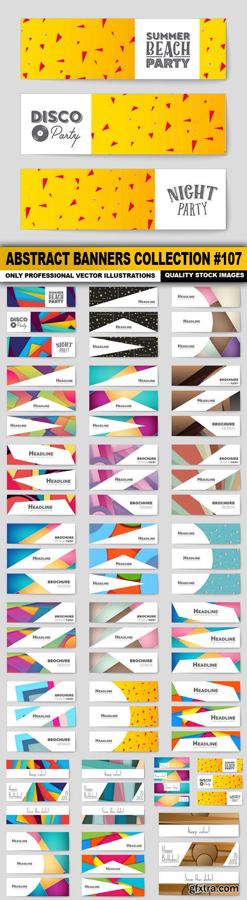 Abstract Banners Collection #107 - 25 Vectors
