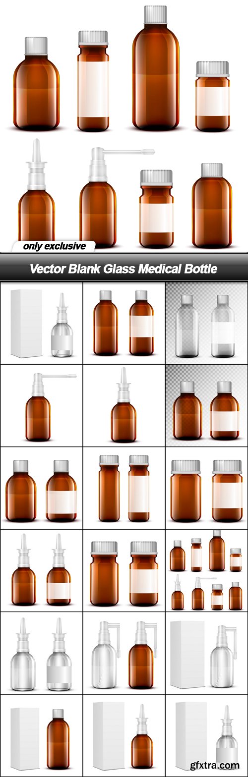 Vector Blank Glass Medical Bottle - 17 EPS