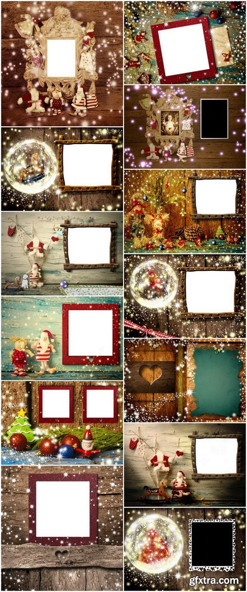 Christmas Photo Frame Cards - 13 UHQ JPEG Stock Images