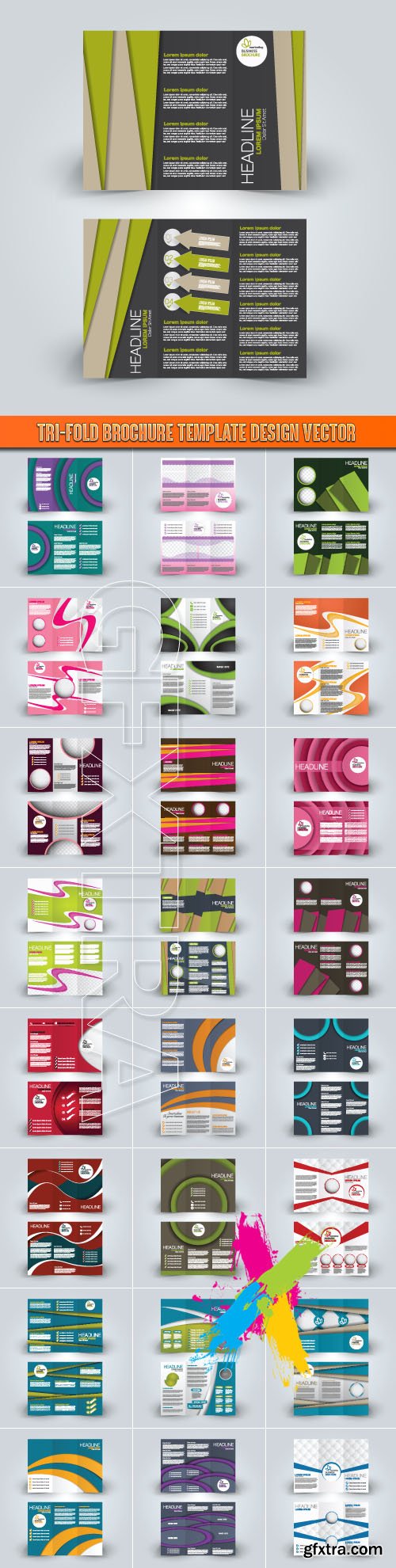 Tri-fold Brochure template design vector