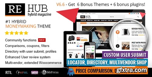 ThemeForest - REHub v6.6.4 - Directory, Multi Vendor Shop, Coupon, Affiliate Theme - 5554364