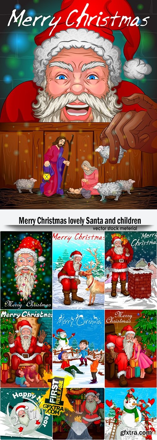 Merry Christmas lovely Santa and children