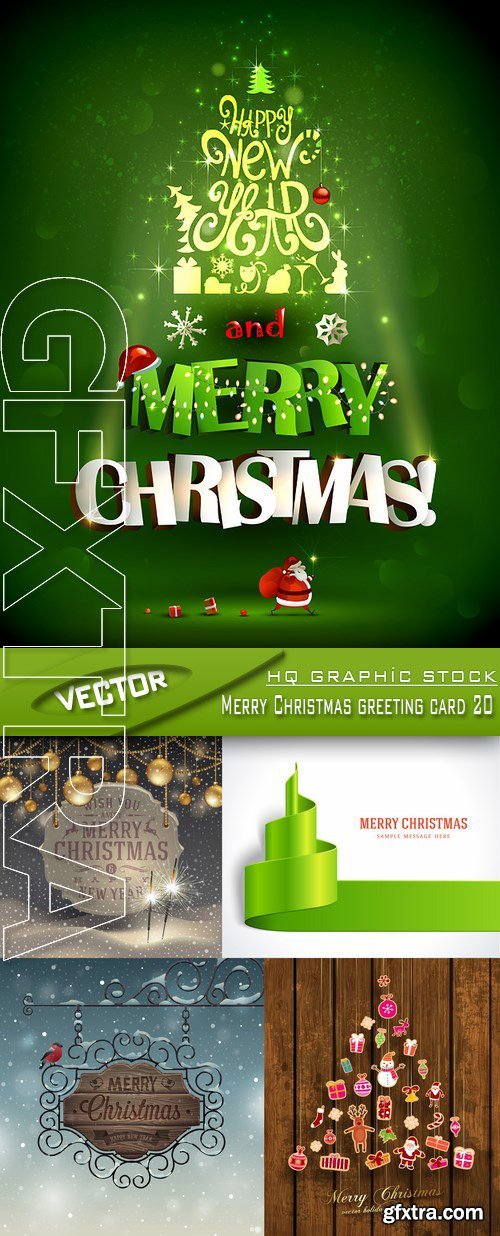 Stock Vector - Merry Christmas greeting card 20