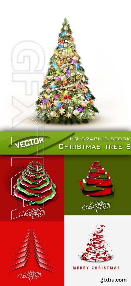 Stock Vector - Christmas tree 6