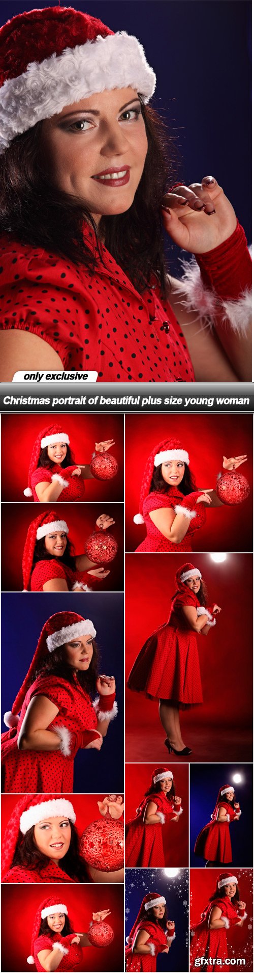 Christmas portrait of beautiful plus size young woman - 12 UHQ JPEG