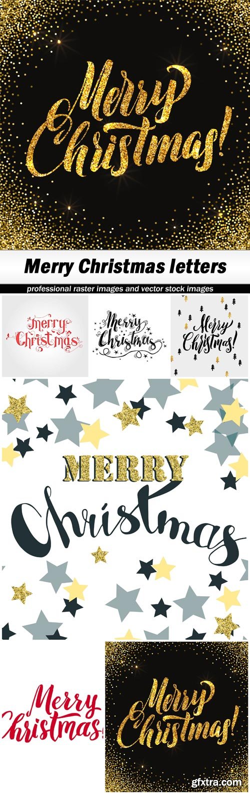 Merry Christmas letters - 6 EPS