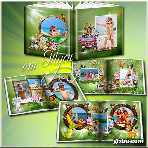 Children photobook with cartoon characters
