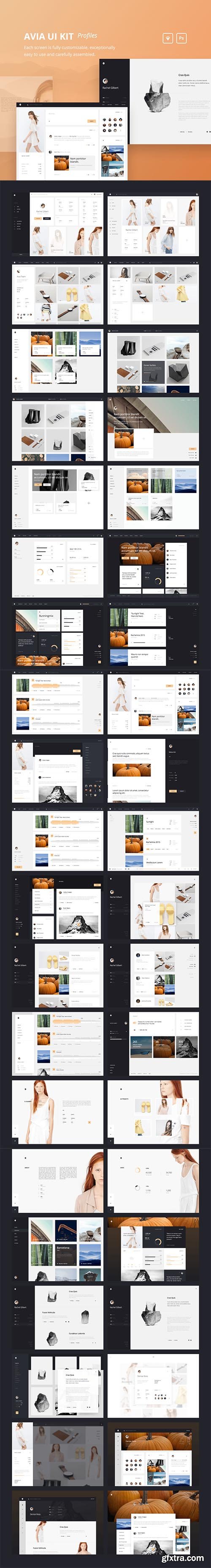 Avia UI Kit: Profiles - Beautiful 40 template profile kit