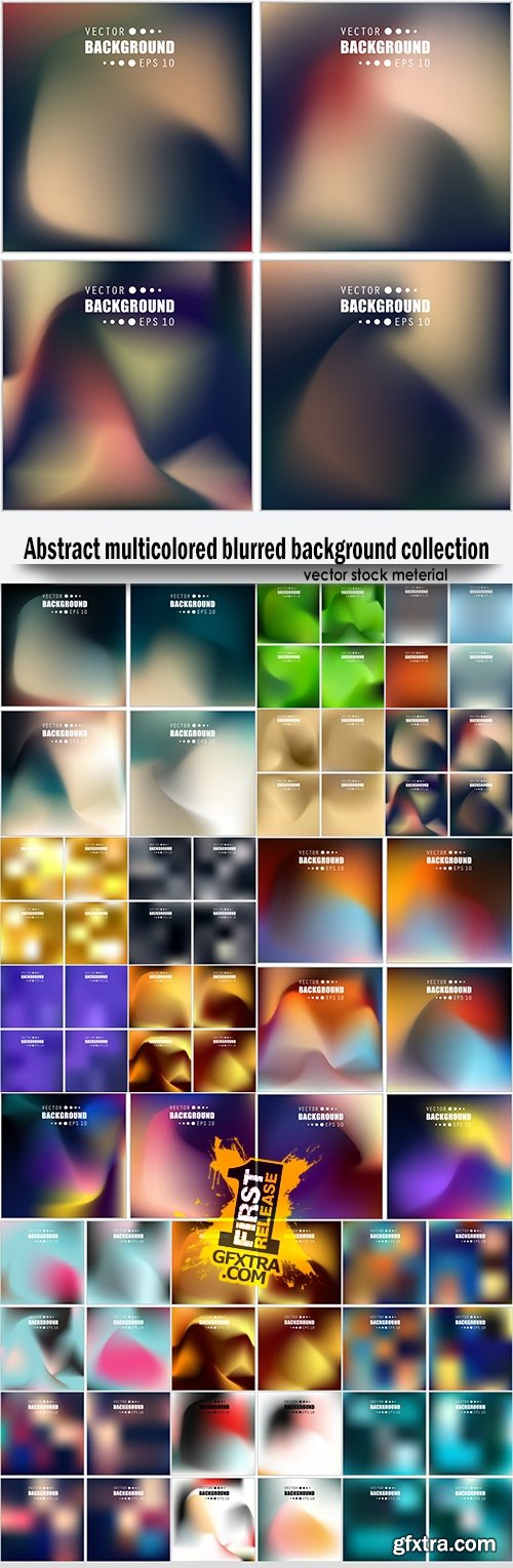 Abstract multicolored blurred background collection