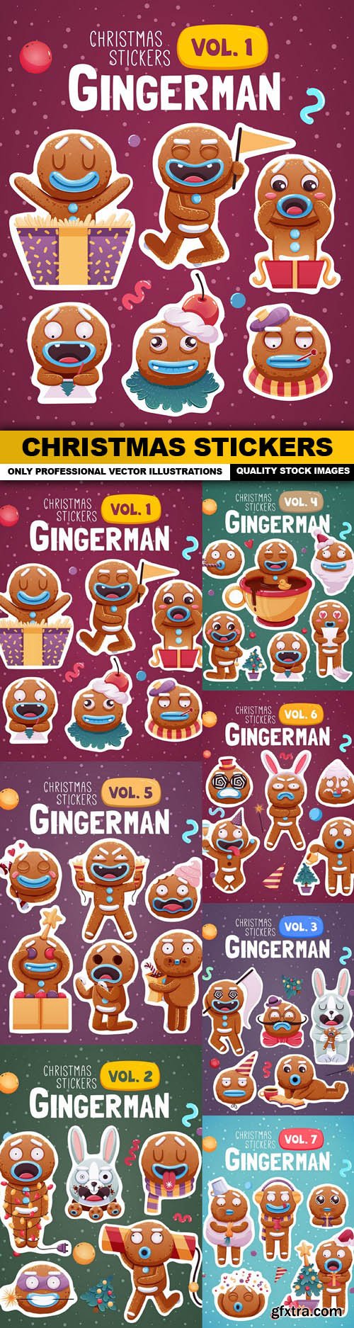 Christmas Stickers 7xEPS
