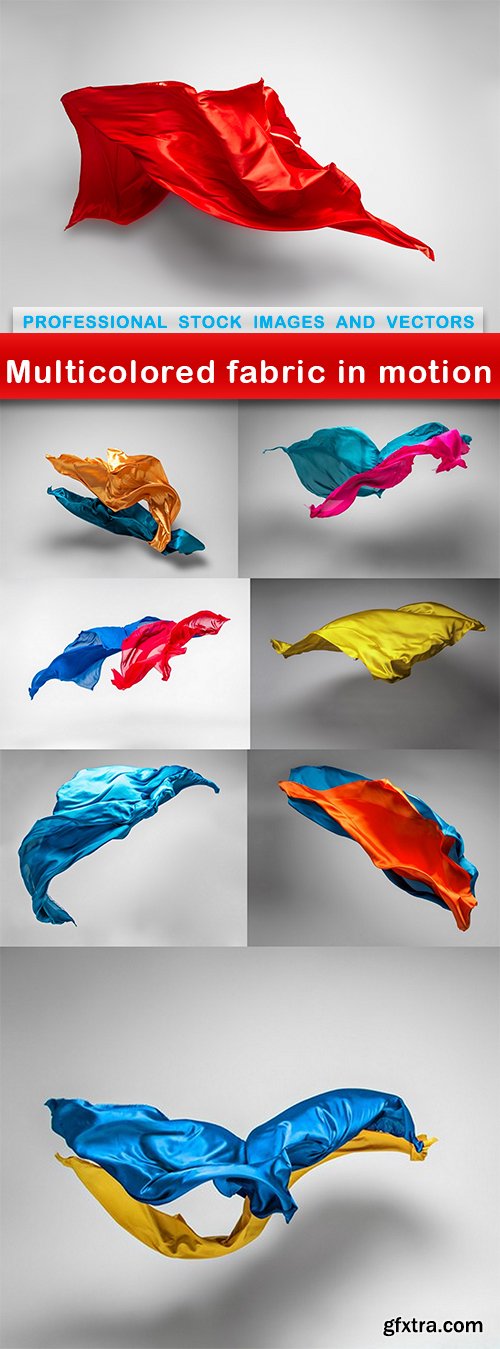 Multicolored fabric in motion - 8 UHQ JPEG