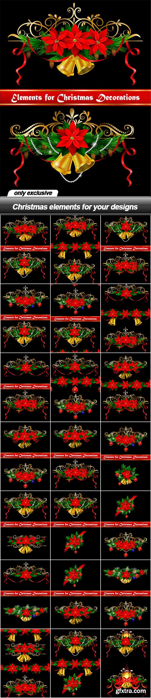 Christmas elements for your designs - 21 EPS