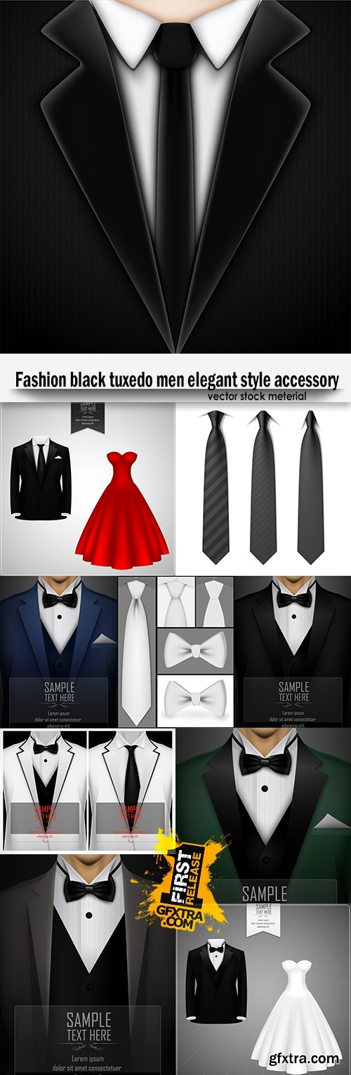 Fashion black tuxedo men elegant style accessory