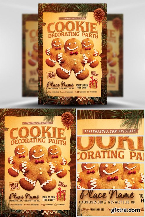 Cookie Decorating Party Flyer Template