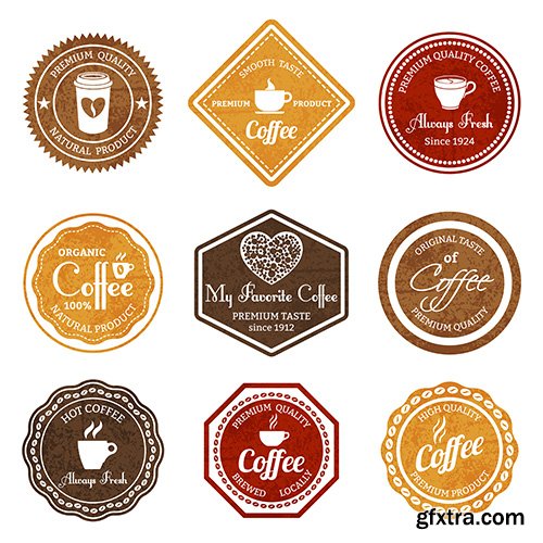 EPS Vector Logotypes - Coffee Retro Labels Set