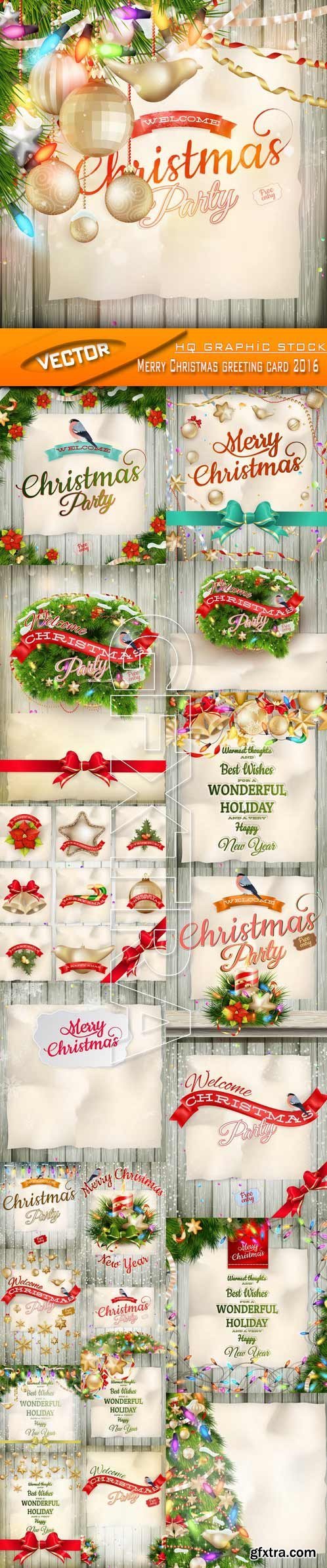 Stock Vector - Merry Christmas greeting card 2016