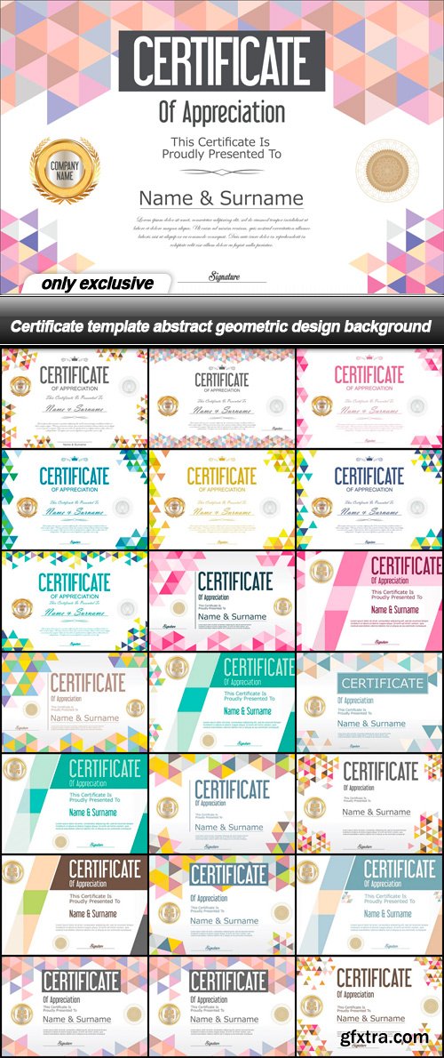 Certificate template abstract geometric design background - 22 EPS