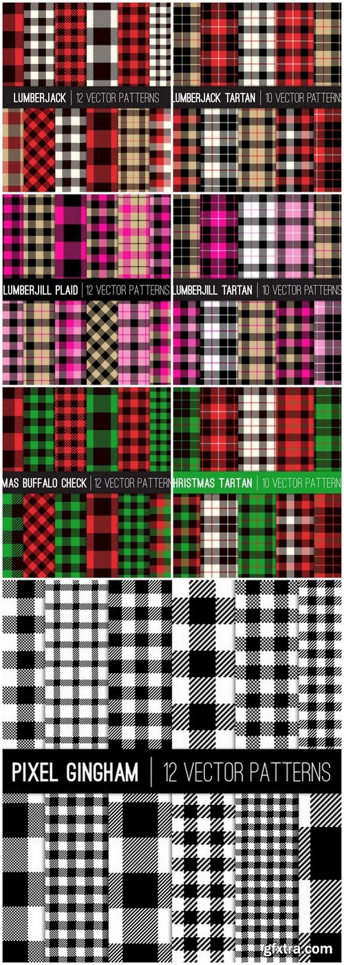 Vector Seamless Patterns - 7 EPS Vector Stock