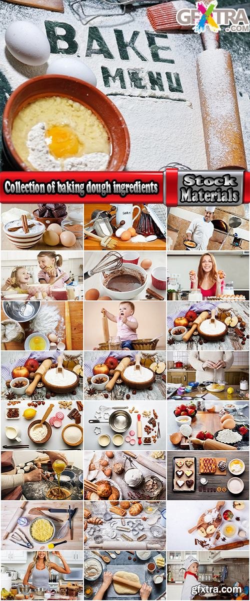Collection of baking dough ingredients for chocolate cream egg noodles 25 HQ Jpeg